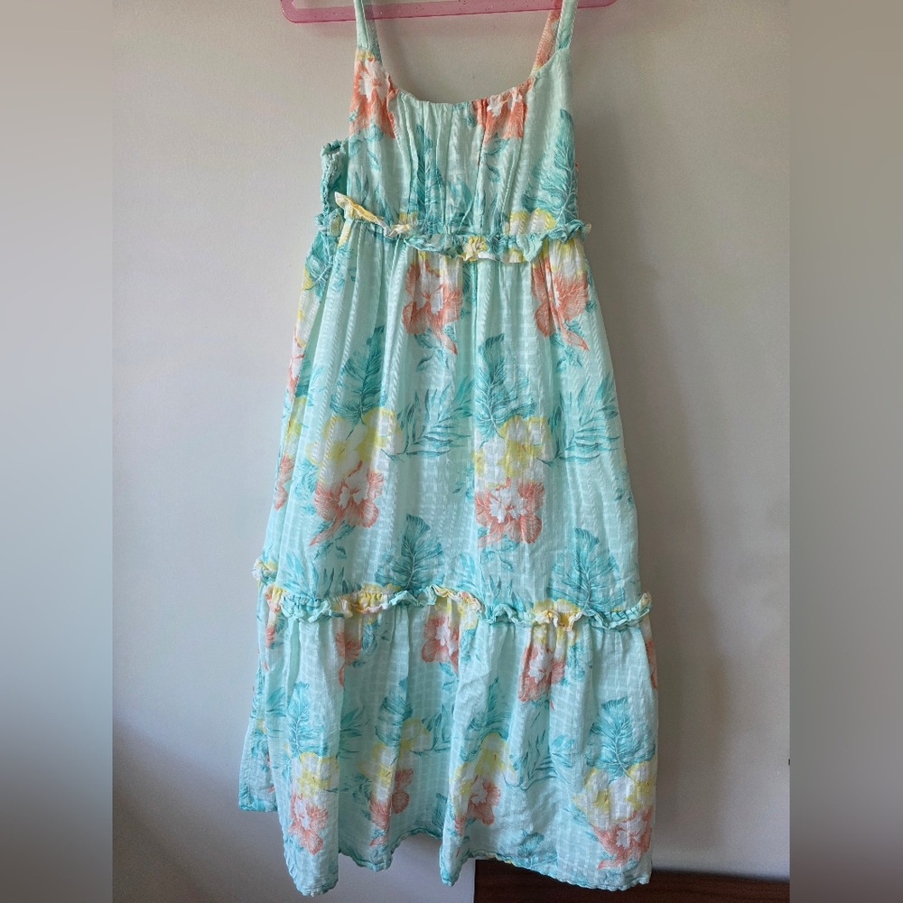 Janie and Jack Aqua Floral Kids Dress
